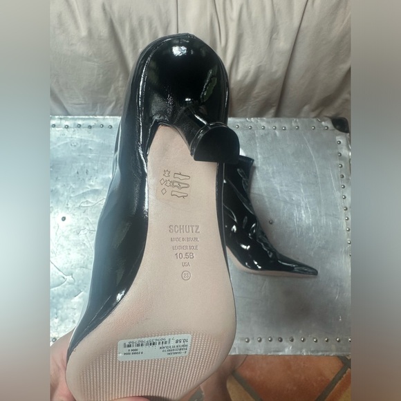 Schutz charleni black patent leather boots booties 10.5 - Picture 2 of 4